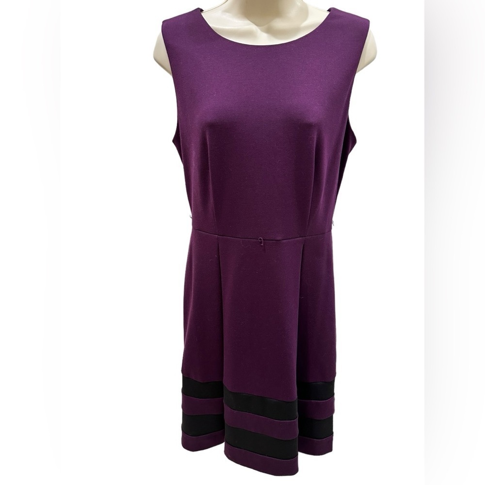 Calvin Klein Purple Black Belted Dress (NO BELT) - Picture 5 of 10